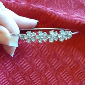 Cz Floral silver bracelet